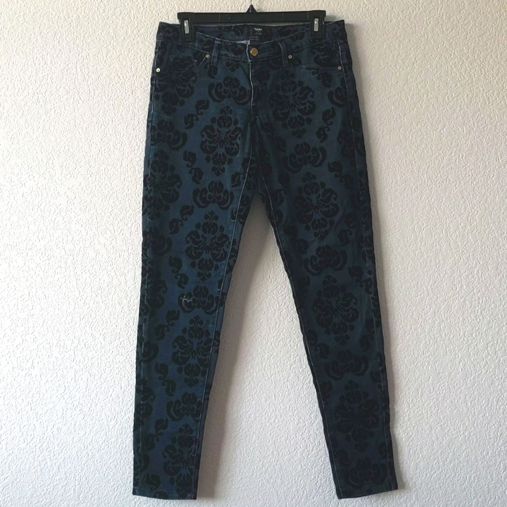 Mossimo Black Jeans with Velvet Design